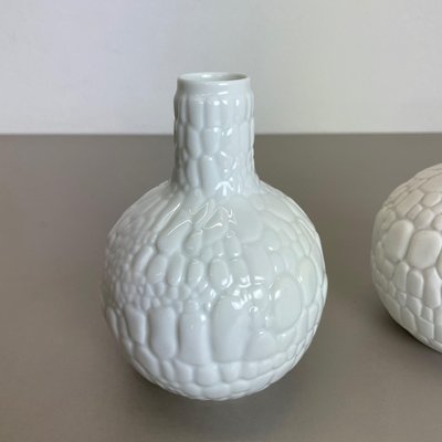 German Op Art Biscuit Porcelain Vases by Ak Kaiser, 1970s, Set of 2-QZ-1131869