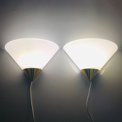 German Opal Glass Wall Lamps or Sconces from Limburg, 1970s, Set of 2-BMM-1299687