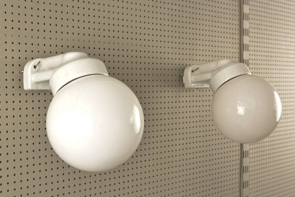 German Outdoor Wall Lamps in Porcelaine, 1935, Set of 2-LOB-1295970