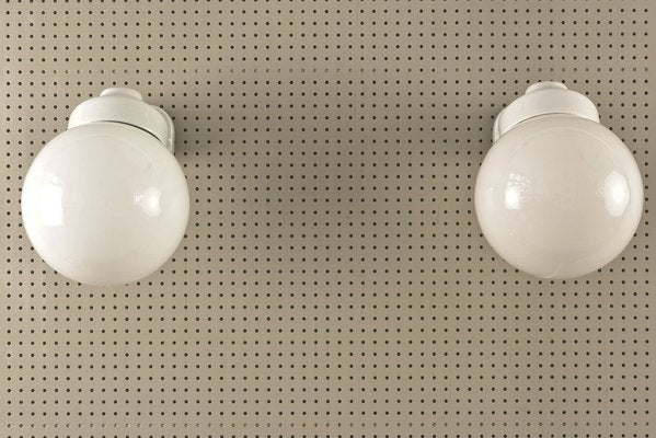 German Outdoor Wall Lamps in Porcelaine, 1935, Set of 2-LOB-1295970