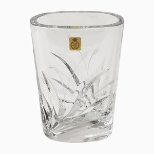 German Oval Crystal Vase from Bleikristal, 1960s-ZTG-1404800