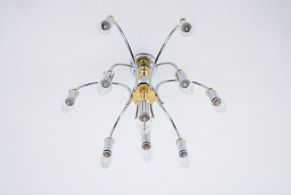 German Pendant in Chrome and Brass from Schröder & Co., 1960s-KQB-1173053