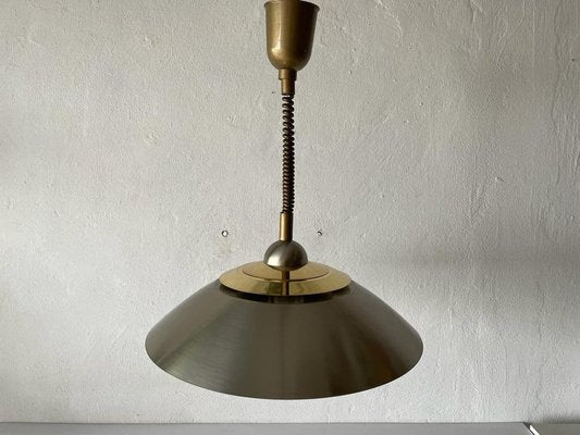 German Pendant Lamp in Chrome and Gold Metal by TZ, 1970s-RDS-1416239