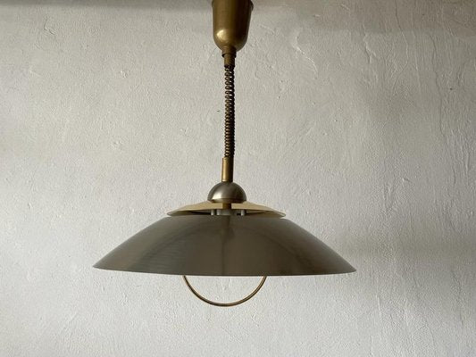 German Pendant Lamp in Chrome and Gold Metal by TZ, 1970s-RDS-1416239