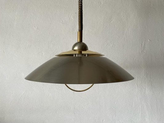 German Pendant Lamp in Chrome and Gold Metal by TZ, 1970s-RDS-1416239