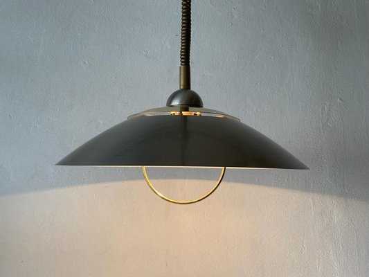 German Pendant Lamp in Chrome and Gold Metal by TZ, 1970s-RDS-1416239