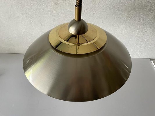 German Pendant Lamp in Chrome and Gold Metal by TZ, 1970s-RDS-1416239