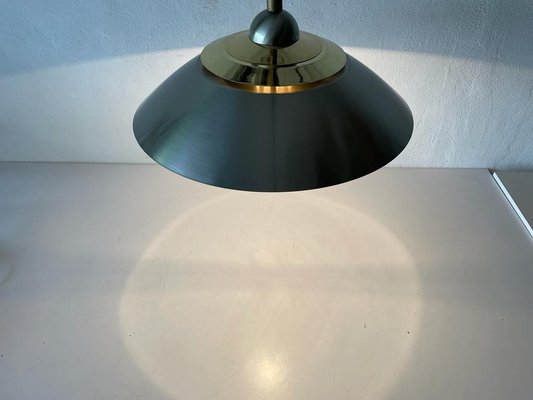 German Pendant Lamp in Chrome and Gold Metal by TZ, 1970s-RDS-1416239