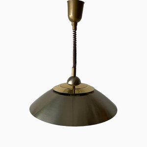 German Pendant Lamp in Chrome and Gold Metal by TZ, 1970s-RDS-1416239