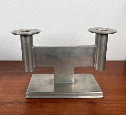 German Pewter Model 551 Minimalist Candleholder by Karl Raichle for Meersburg, 1930s, Set of 2-UAH-2024484