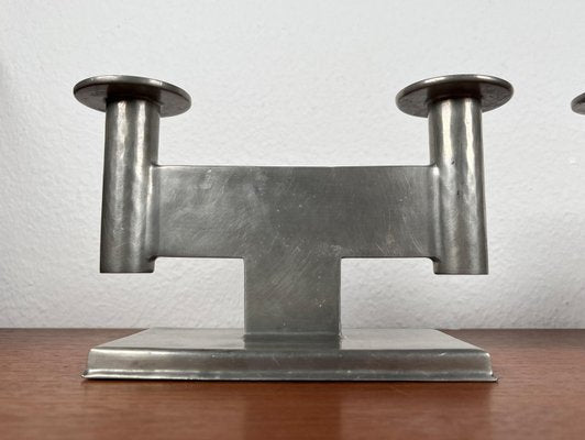 German Pewter Model 551 Minimalist Candleholder by Karl Raichle for Meersburg, 1930s, Set of 2-UAH-2024484