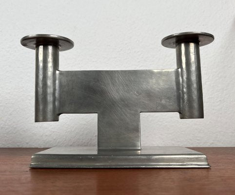 German Pewter Model 551 Minimalist Candleholder by Karl Raichle for Meersburg, 1930s, Set of 2-UAH-2024484