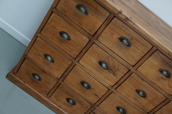 German Pine Apothecary Cabinet or Bank of Drawers-XO-2016835