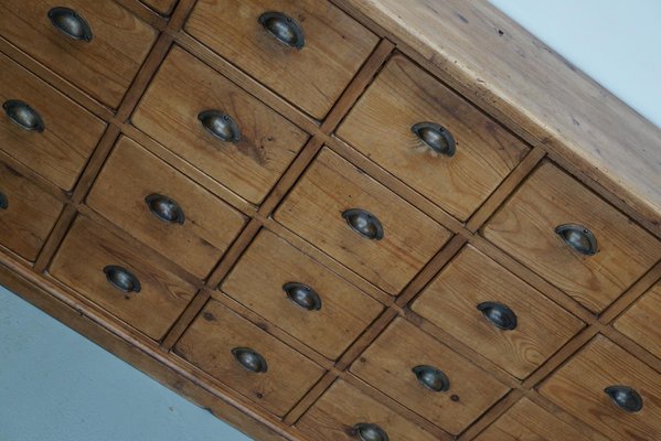 German Pine Apothecary Cabinet or Bank of Drawers-XO-2016835