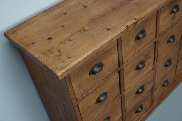 German Pine Apothecary Cabinet or Bank of Drawers-XO-2016835