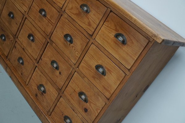 German Pine Apothecary Cabinet or Bank of Drawers-XO-2016835