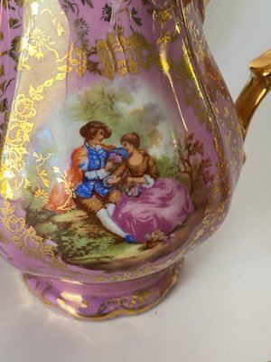 German Pink and Color Porcelain Coffee Tea Service, Germany, 1950s-UR-1431402