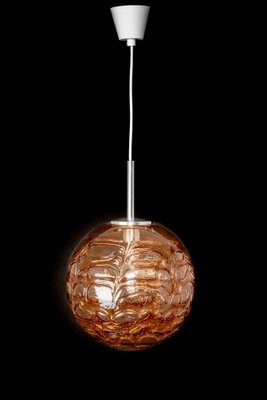 German Pink Murano Ball Pendant Light from Doria, 1970s-UGR-1086192