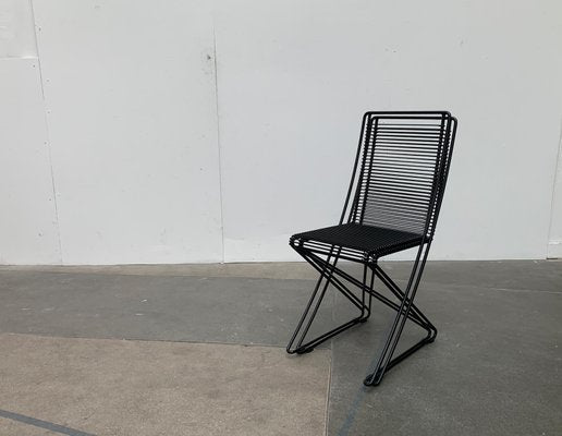 German Postmodern Black Kreuzschwinger Chairs by Till Behrens for Schlubach, 1980s, Set of 2-UAH-1078787