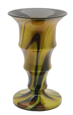 German Posy Vase with Concave Ribs & Toffee and Caramel Swirls, 1980-MJY-1149006