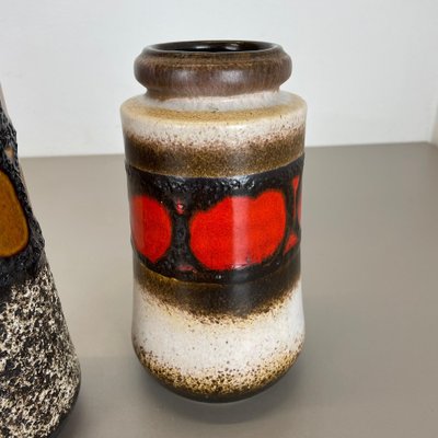 German Pottery Fat Lava Vases from Scheurich, 1970s, Set of 2-QZ-1257939