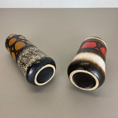 German Pottery Fat Lava Vases from Scheurich, 1970s, Set of 2-QZ-1257939