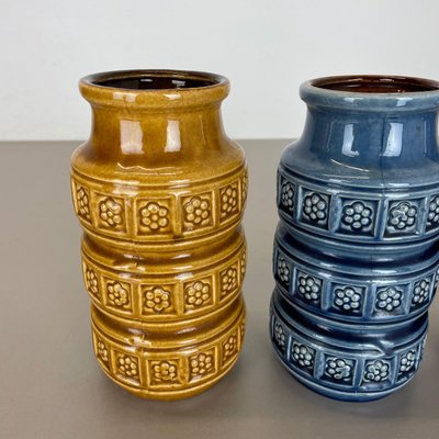 German Pottery Fat Lava Vases Multi-Color by Scheurich, 1970s, Set of 3-QZ-1290489