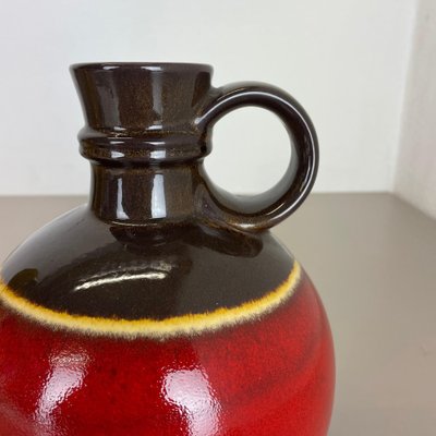 German Pottery Vases in Red and Yellow from Steuler Ceramics, 1970s, Set of 2-QZ-1257932