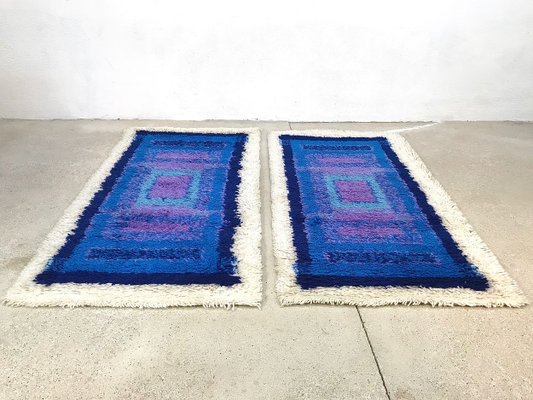 German Pure Wool Abstract Graphic Art Rugs from Gilde, 1960s, Set of 2-JP-621343