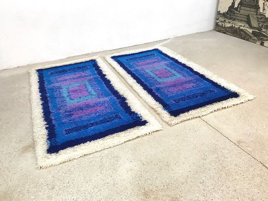 German Pure Wool Abstract Graphic Art Rugs from Gilde, 1960s, Set of 2-JP-621343