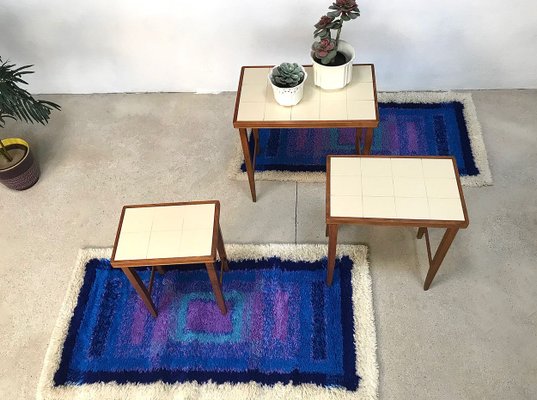 German Pure Wool Abstract Graphic Art Rugs from Gilde, 1960s, Set of 2-JP-621343