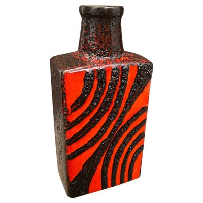 German Red and Black Fat Lava Bottle Vase from Roth Keramik, 1970s-NMK-981575