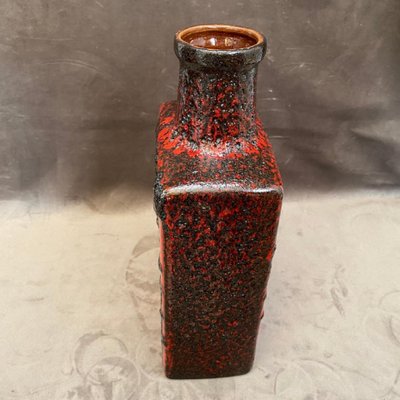 German Red and Black Fat Lava Bottle Vase from Roth Keramik, 1970s-NMK-981575