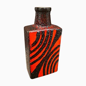 German Red and Black Fat Lava Bottle Vase from Roth Keramik, 1970s-NMK-981575