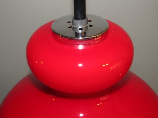 German Red Glass Pendant Lamp from Peill & Putzler, 1960s-UKG-1442030