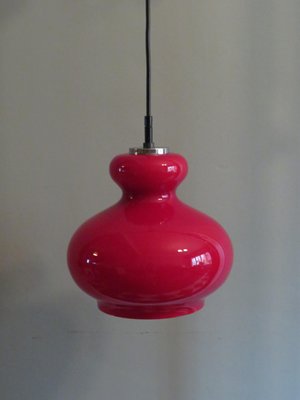 German Red Glass Pendant Lamp from Peill & Putzler, 1960s-UKG-1442030