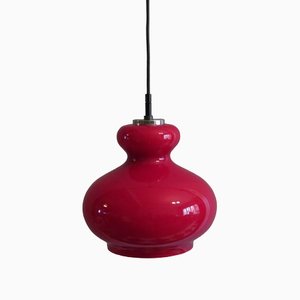 German Red Glass Pendant Lamp from Peill & Putzler, 1960s-UKG-1442030