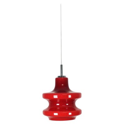 German Red Opal Glass Hanging Light from Peill & Putzler, Germany-QZ-1053124