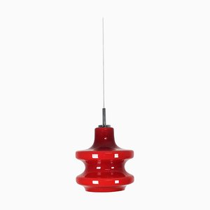 German Red Opal Glass Hanging Light from Peill & Putzler, Germany-QZ-1053124