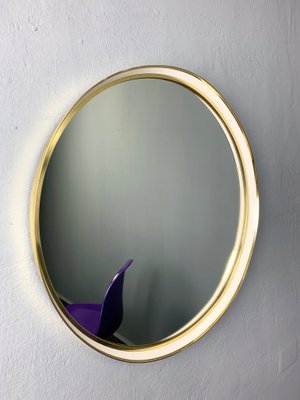 German Round Brass Mirror, 1950s-VQG-630331