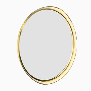 German Round Brass Mirror, 1950s-VQG-630331