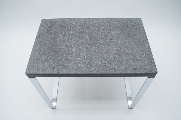 German Slate and Chrome Side Table from Draenert, 1960s-KQB-694296