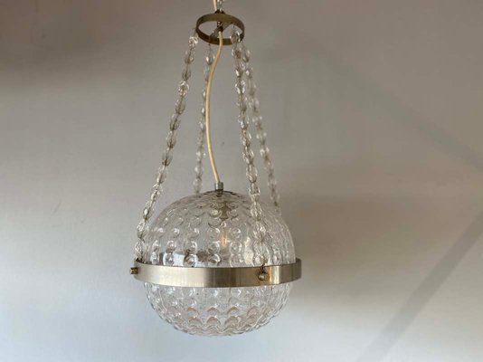 German Space Age Glass Ball Pendant Lamp, 1970s-JO-879020