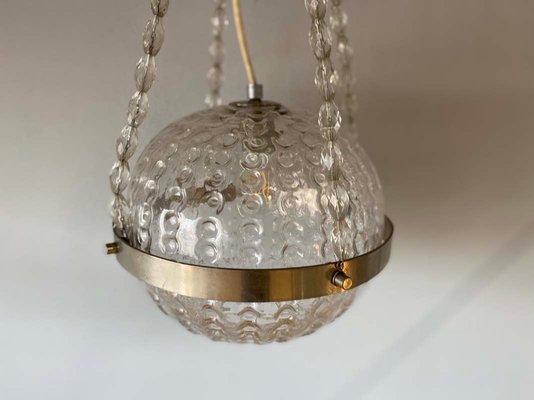 German Space Age Glass Ball Pendant Lamp, 1970s-JO-879020