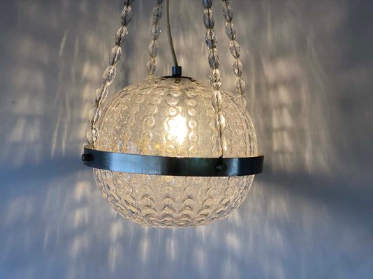 German Space Age Glass Ball Pendant Lamp, 1970s-JO-879020