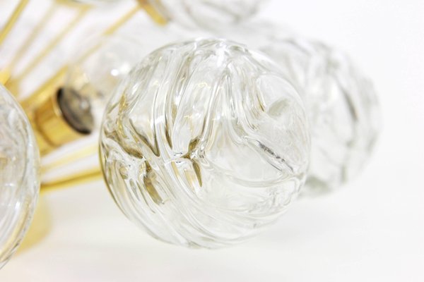 German Spectacular Sputnik Flush Mount Glass Snow Balls by Doria, 1970s-UGR-1085608