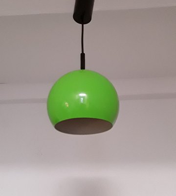 German Spherical Green Metal Ceiling Lamp from Briloner Leuchten, 1980s-HOI-862261