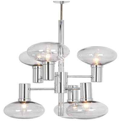 German Sputnik Chrome Chandelier by Doria, 1960s-UGR-1085462