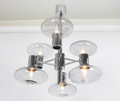 German Sputnik Chrome Chandelier by Doria, 1960s-UGR-1085462