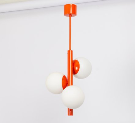 German Sputnik Orange Pendant Light in Opal Glass from Kaiser Idell, 1970s-UGR-1736577